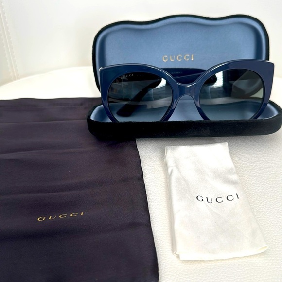 Gucci Accessories - Gucci New Acetate Cat Eye Sunglasses GG 0325S Blue. Women’s Luxury. Eye …
